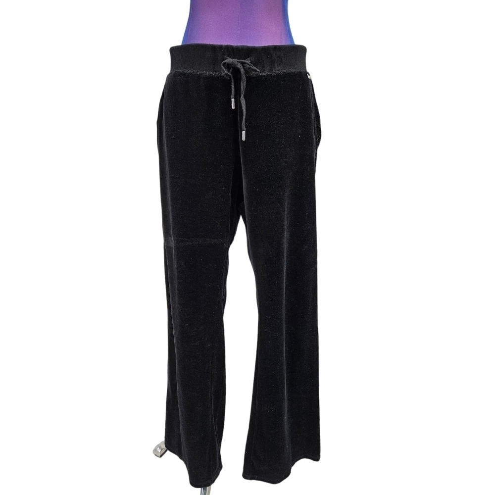 Michael Kors Black Velour Straight Leg Pants Size XL‎ Women's D56 - Picture 2 of 9